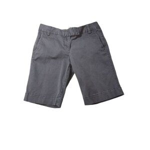 J. Crew Womens Bermuda Shorts SIZE 0 Black Cotton City Fit‎ Classic Casual